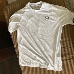 Under on the workout shirt